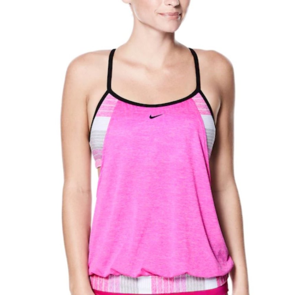 NWT Women's Nike Racerback Tankini Top Fuchsia